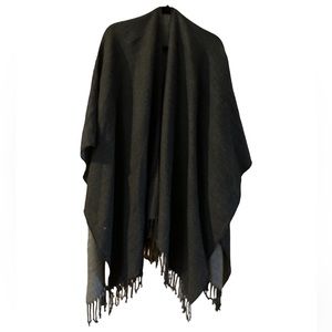 H&M Dark Gray Poncho with Fringe. One Size